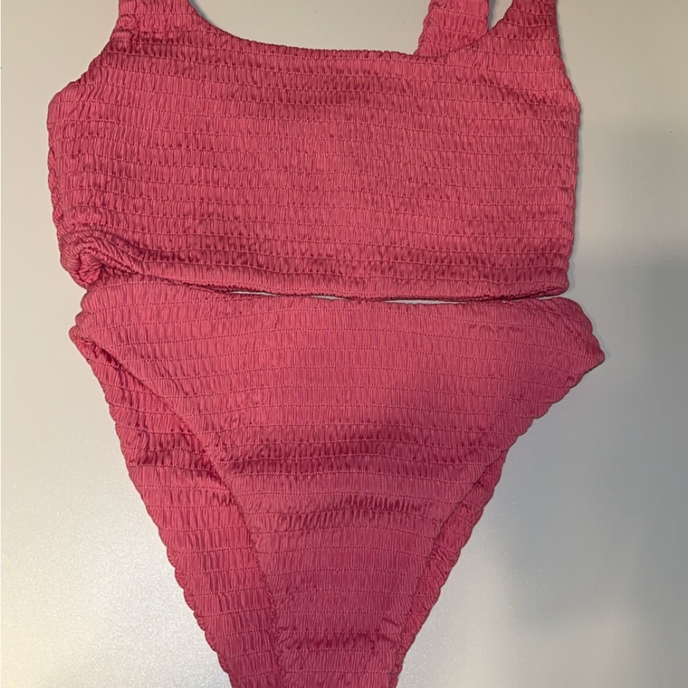 Pink Textured Bikini Set - Picture 3 of 6